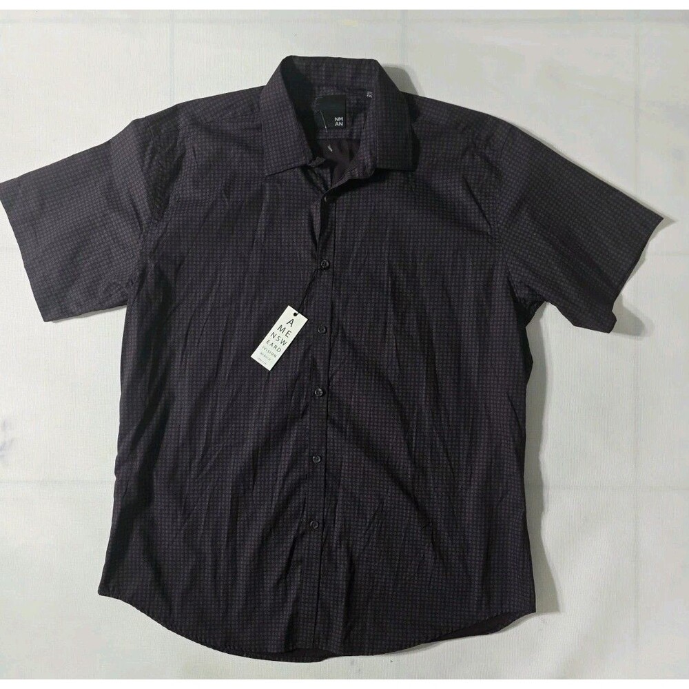 NWT Nicole Miller Button Up  Short Sleeve Shirt.  Size XXL